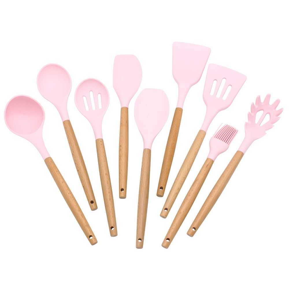 Soft Grip 18 Piece Cookware Set, Pink - Bed Bath & Beyond - 37256166