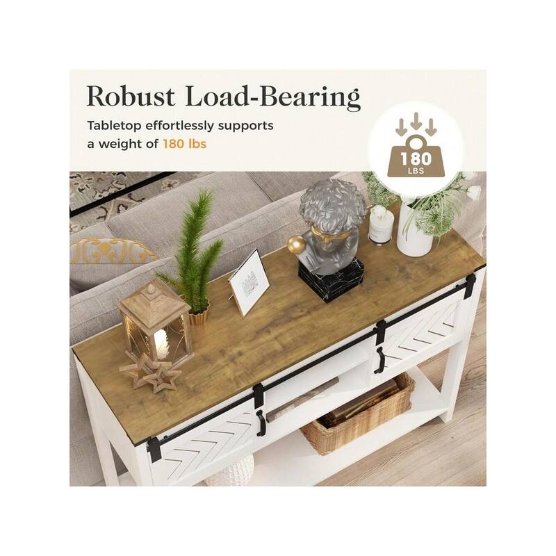 46" Console Table with Sliding Barn Door
