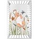 preview thumbnail 2 of 3, Boho Floral Garden Flower Girl Fitted Mini Portable Crib Sheet Sage Green Watercolor Bohemian Floral Vintage Shabby Chic Nature