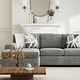 preview thumbnail 5 of 13, Roundhill Furniture Arden L-Shaped Convertible Living Room Sofa Chaise with Floating Ottoman, Posh Gray - 7'6" x 9'6"