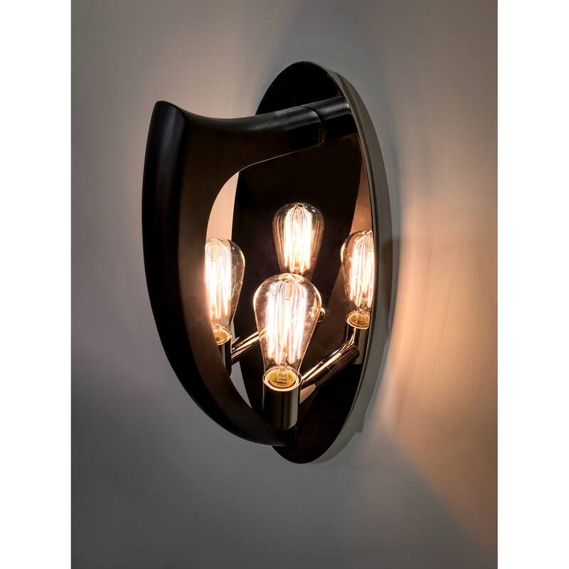 Studio M Crescendo 2 Light 8" Wide Wall Sconce with Solid Wood Accent