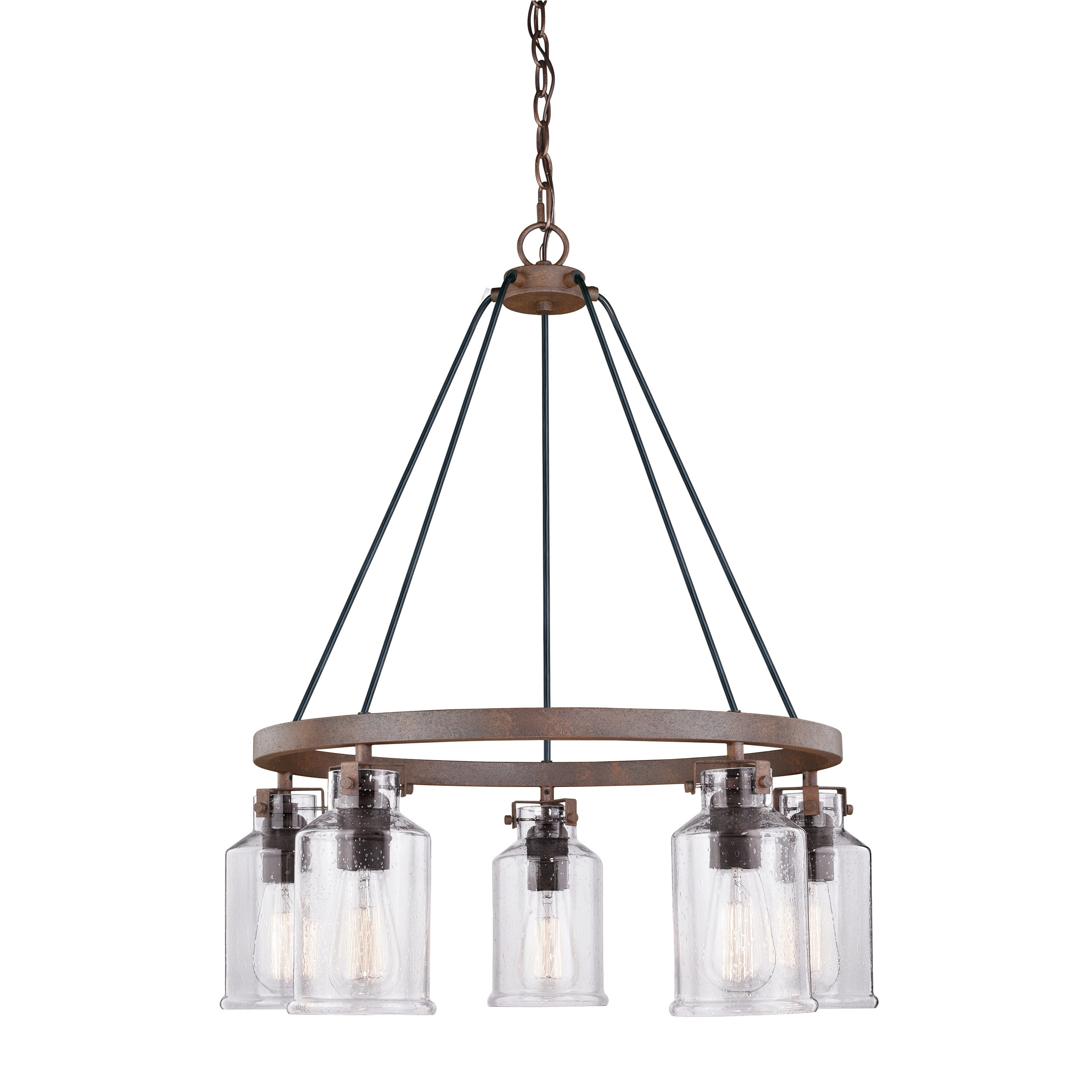 Shop Carbon Loft Visage 5 Light Rustic Bronze Chandelier With Jar