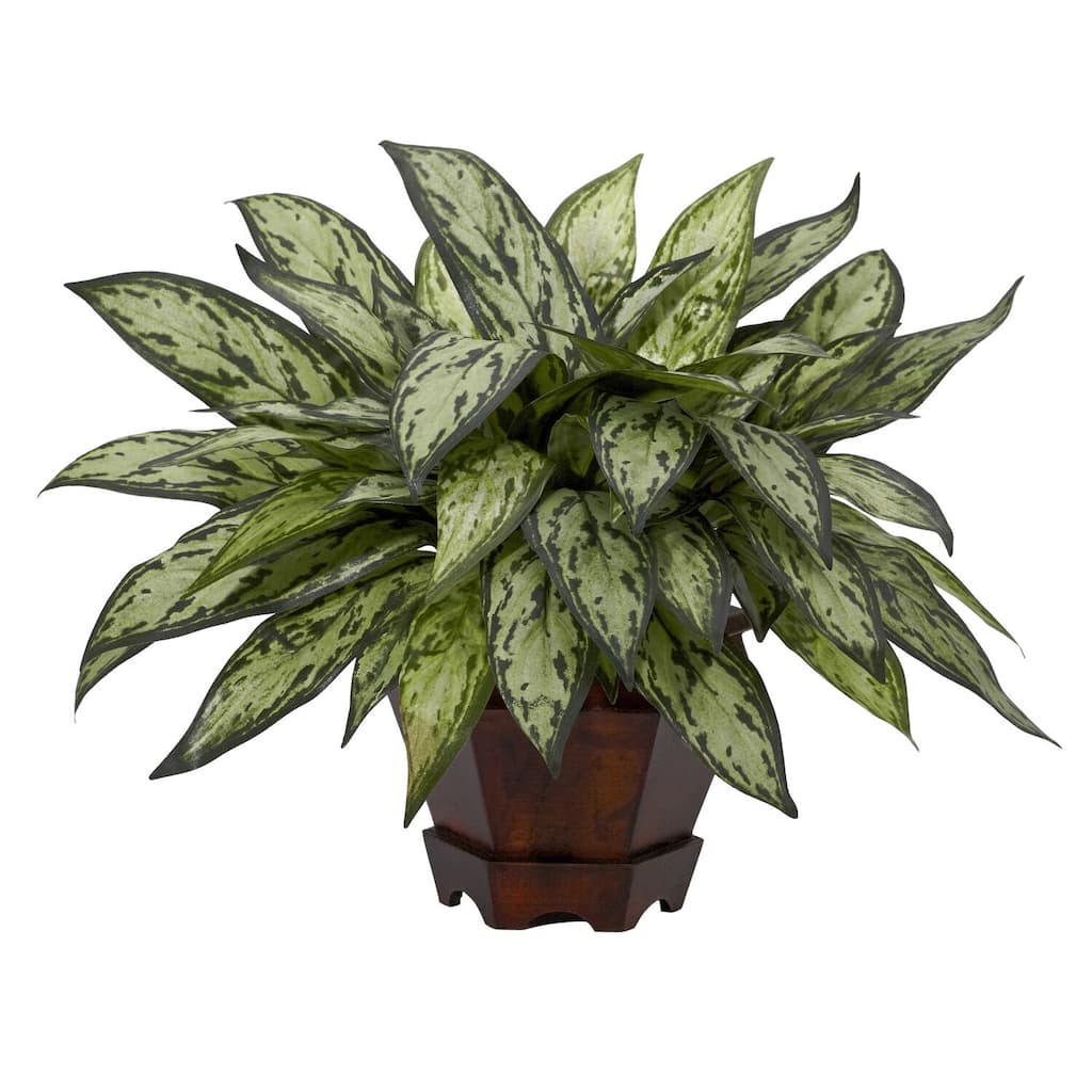 Silk Plant Vase Set - Renaissance Romance Hexagon Planter Home Decor - 1.17ft.