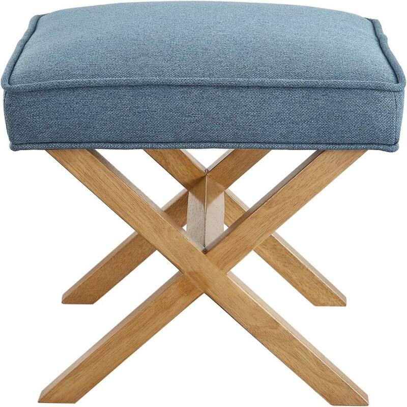 Mid-Century Modern X Square Ottoman Chair