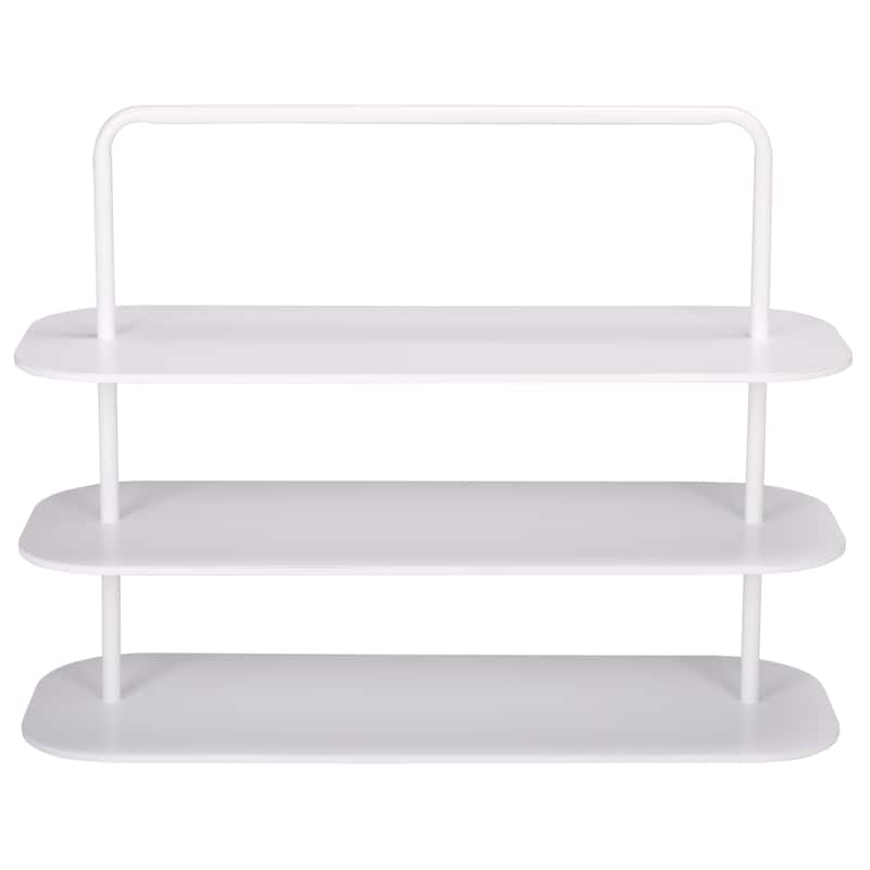 SAFAVIEH Home Jordan 3 Tier Metal Shoe Rack - 34"W x 13"D x 26"H - Off White