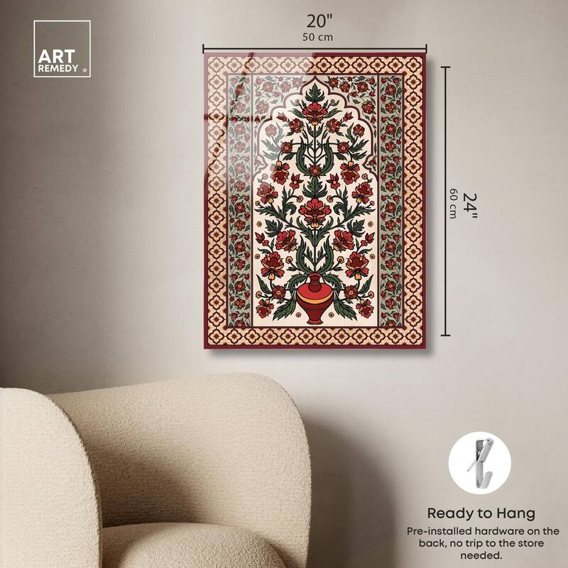 Royal Floral Mat Acrylic by Art Remedy, Ready to Hang