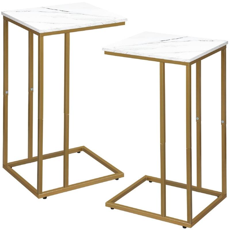 C Shaped Side Table Set of 2 - 16"D x 12"W x 25"H