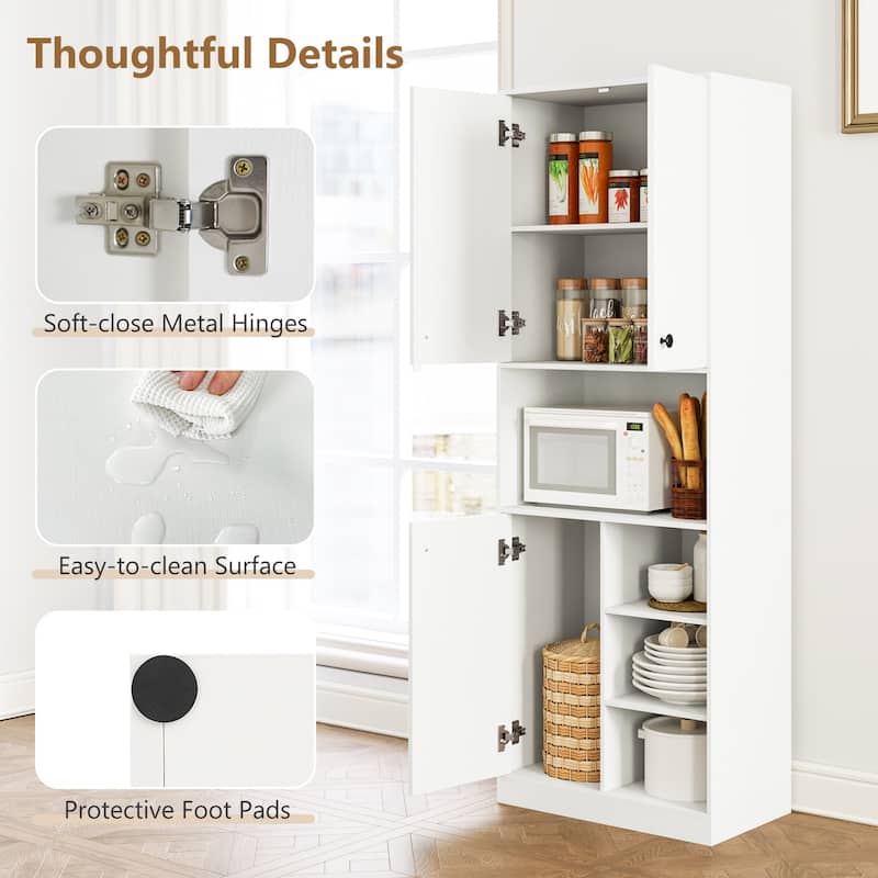 Costway Kitchen Pantry Storage Cabinet 65.5" Tall Modern Hutch Cabinet - See Details
