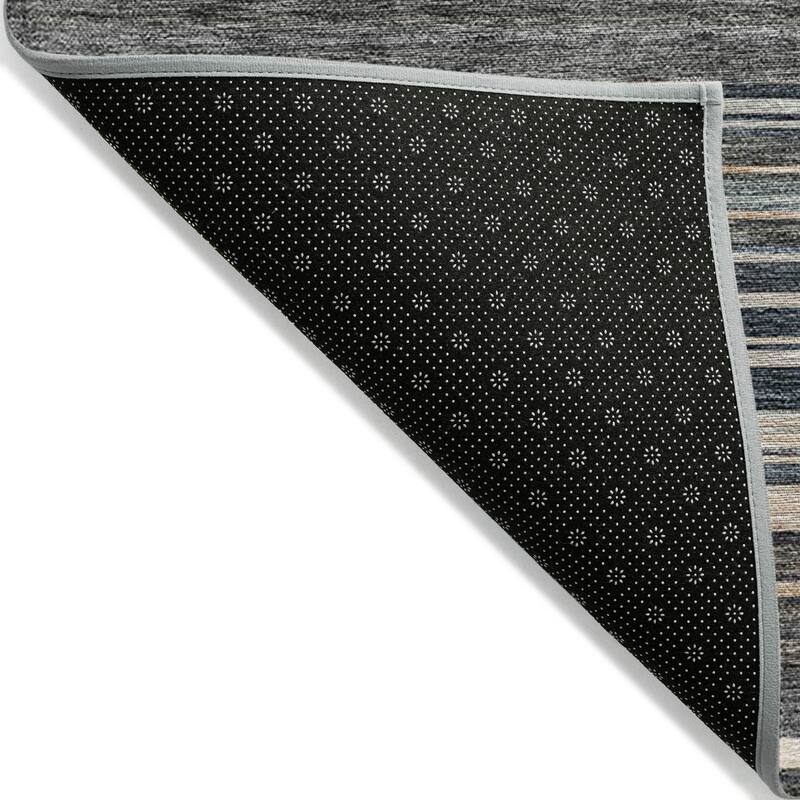 Machine Washable Indoor/ Outdoor Ombre Stripes Chantille Rug