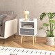 preview thumbnail 9 of 29, Wood Side Table with Collapsible Fabric Drawer and 2-Tier Storage for Kids and Adults