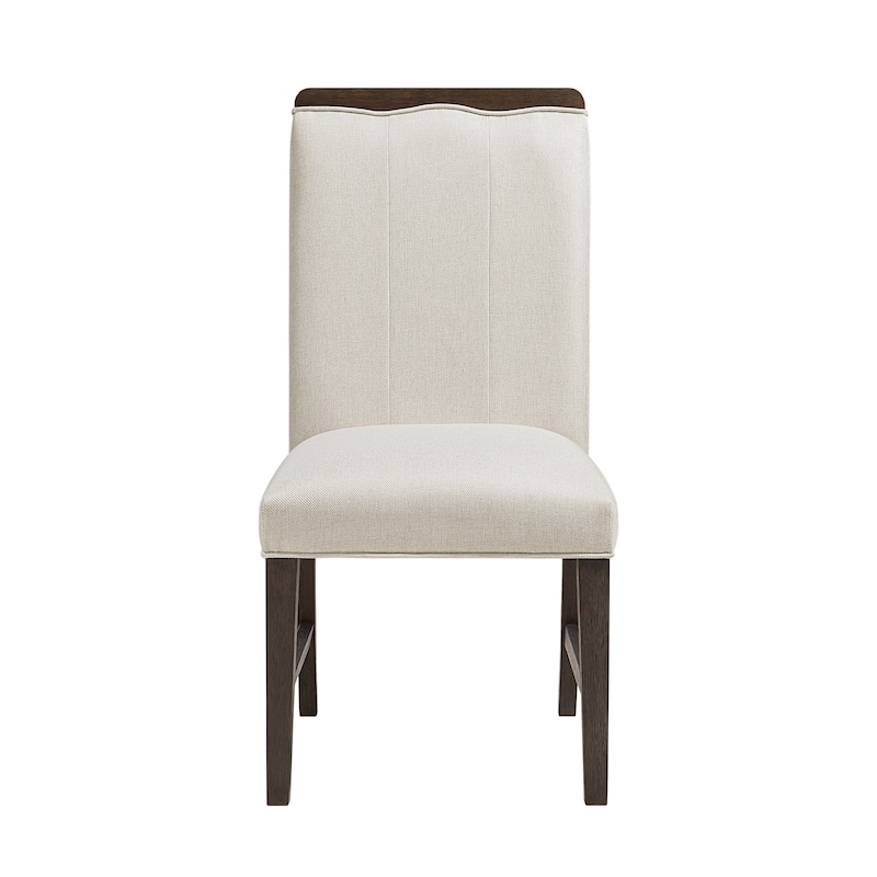 Contemporary Aesthetic Dining Set Extendable Table with Chairs Upholstered Beige Brown Furniture