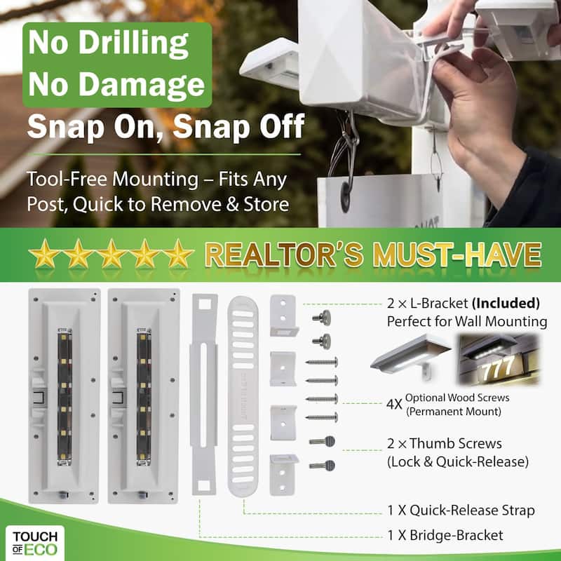 LITEAGENT PRO Solar LED Sign Light – No-Drill, Weatherproof Outdoor Signage Light for Real Estate, Business, or Yard Displays