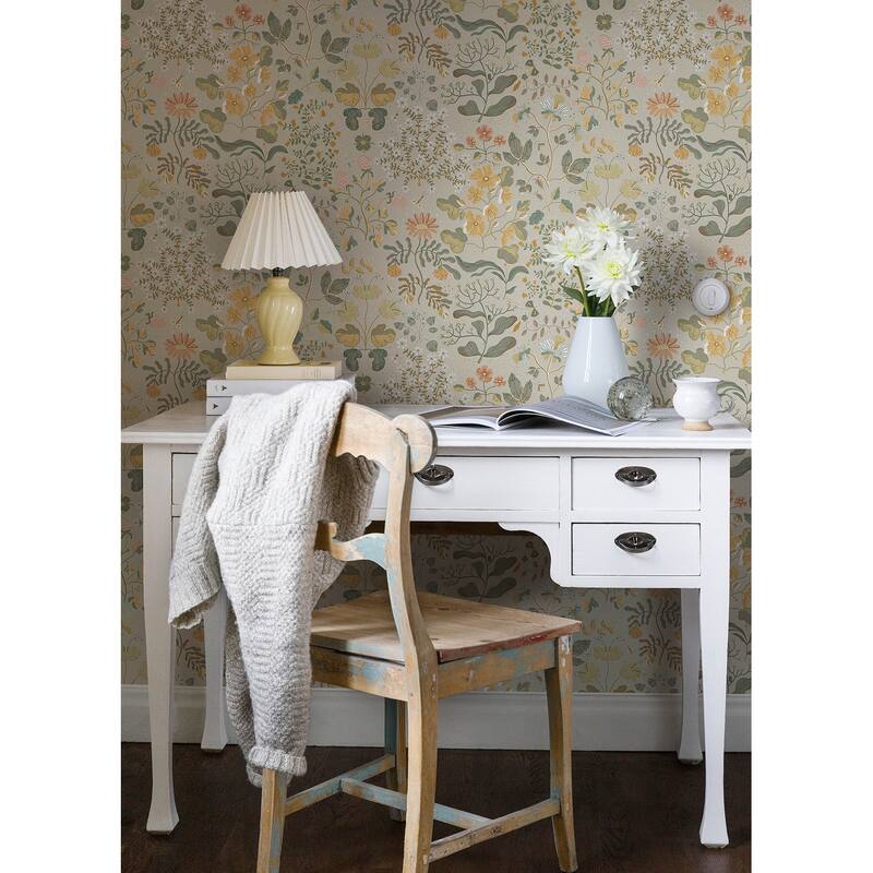 A-Street Prints Groh Apricot Floral Wallpaper