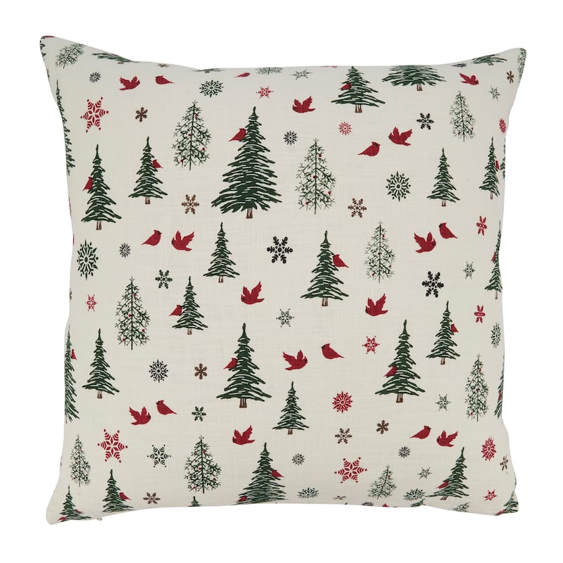 Yuletide Charm Christmas Trees Throw Pillow