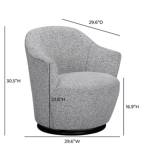 dimension image slide 2 of 3, Skyla Boucle Swivel Chair