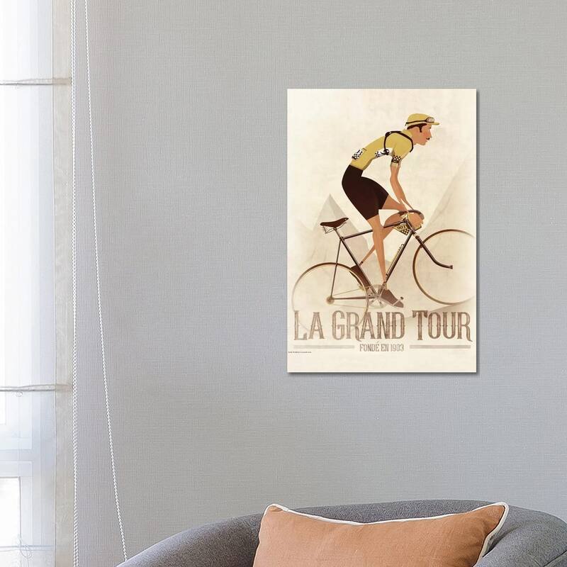 iCanvas "Vintage Tour De France Cyclist" by WyattDesign Canvas Print - 26x18x1.5