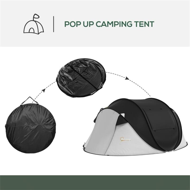 Spacious Family Camping Tent for Outdoor Adventures Quick Setup Waterproof with Porch Area - 110.2" x 81.9" x 46.1"