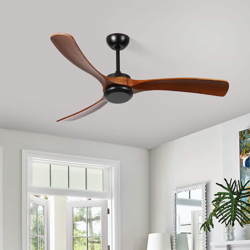 72 Inch wood Ceiling Fan with Remote Control, Low Profile Ceiling Fan without Light,Noiseless Reversible DC Motor with Timer