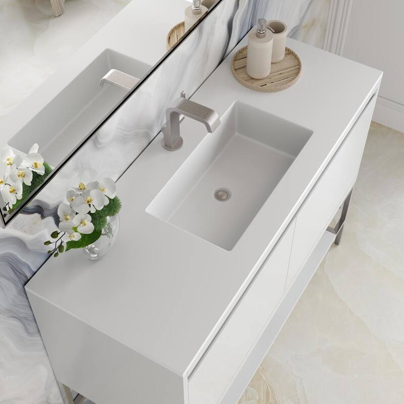 James Martin Vanities 805-V47.3-BN-GW Mantova 48" Single Basin Poplar