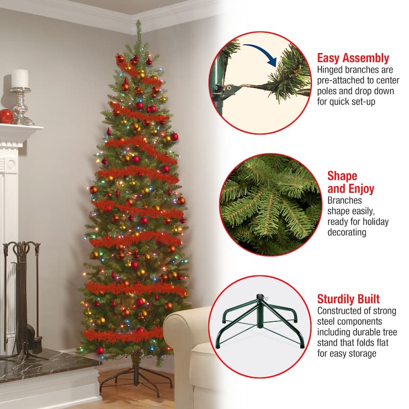 National Tree Company 7.5 ft.Kingswood Fir Pre-lit Pencil Tree - 7.5 Foot
