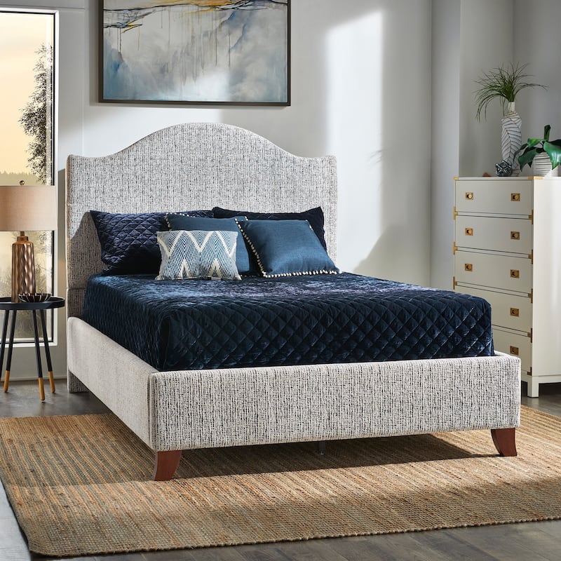 Winchester Upholstered Queen Bed with Curved Headboard by iNSPIRE Q Classic
