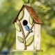 preview thumbnail 4 of 62, Glitzhome 10"H Multicolor Cute Distressed Solid Wood Birdhouse with 3D Flowers