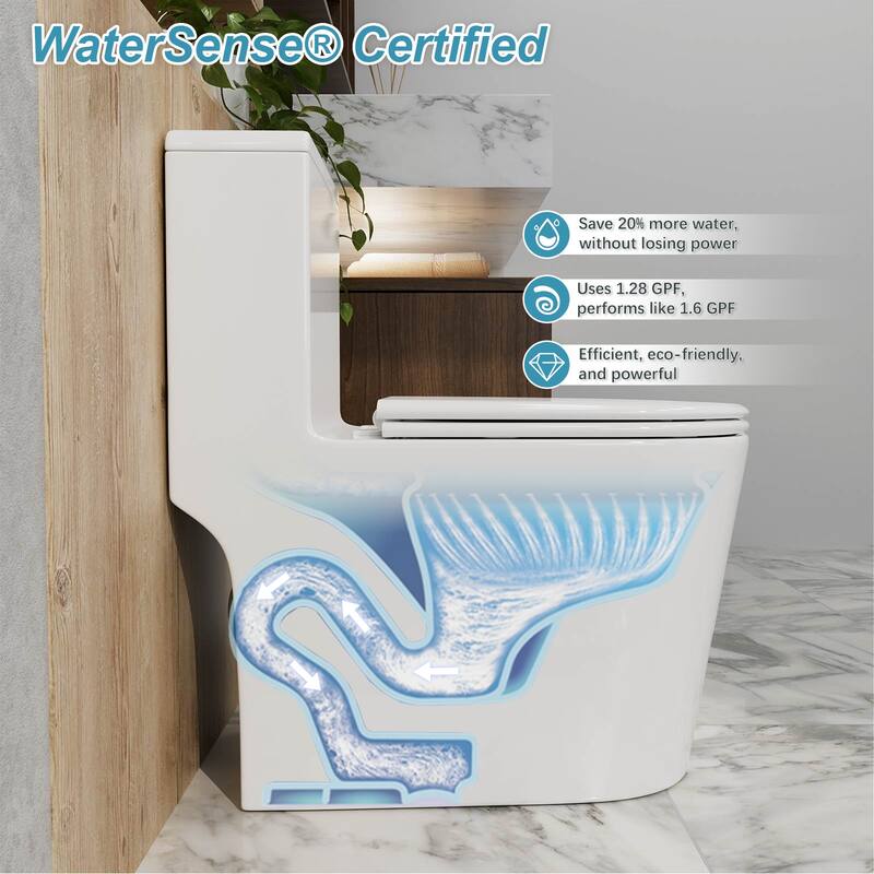 GIVING TREE 1.1/1.6 GPF High Efficiency Dual Flush Elongated Toilet in Gloss White