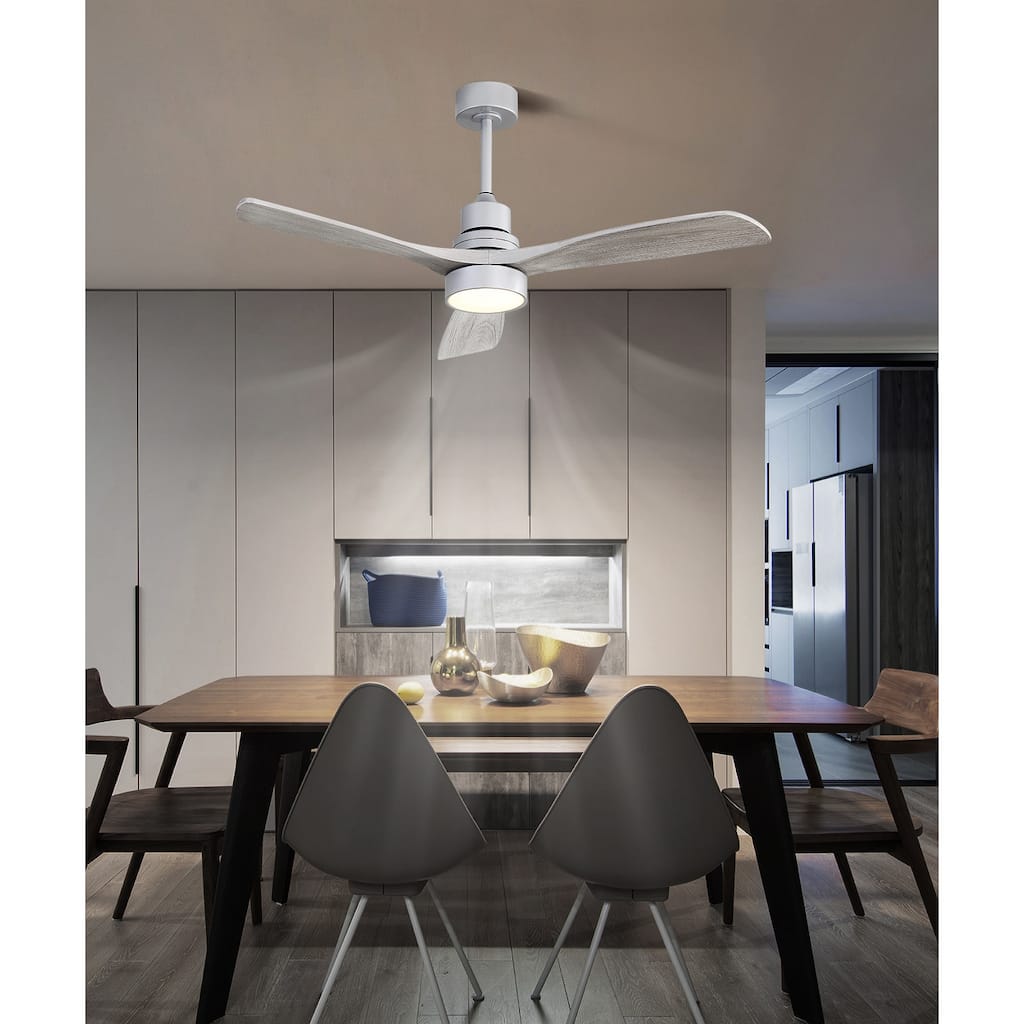 Modern Ceiling Fan Light with Adjustable Lighting, 3 Wooden Blades, and a Reversible DC Motor for Bedroom and Lounge Area