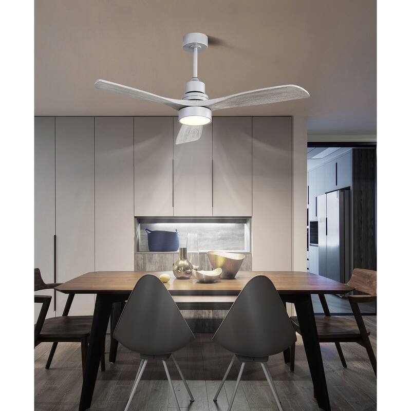 Silent Reversible DC Motor Ceiling Fan with 6-Speed Remote Control and Adjustable 3-Color LED Lighting