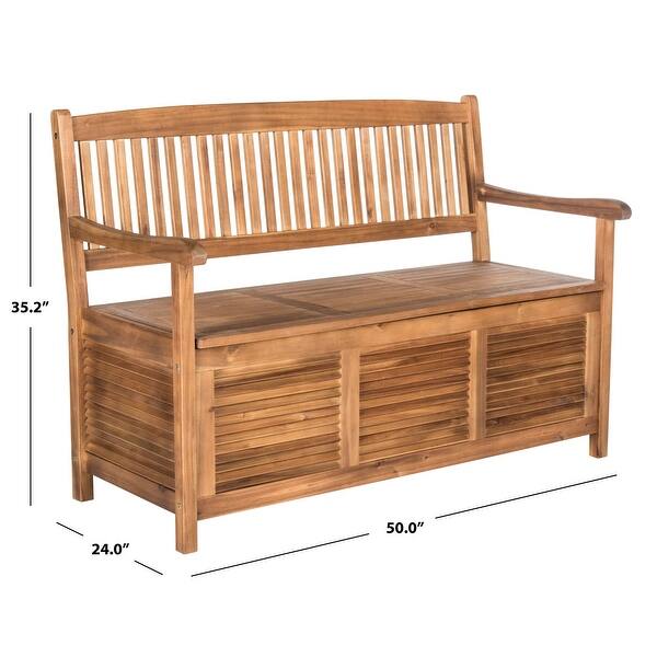 Shop Safavieh Outdoor Living Brisbane Brown Storage Bench 50 X24 X35 2 On Sale Overstock 10300202