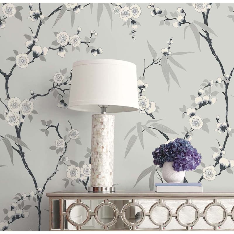 Seabrook Designs Asian Blossom Trail Nonwoven Unpasted Wallpaper