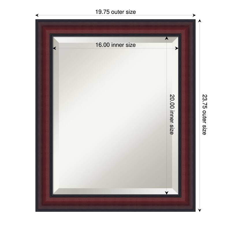 Dalat Beveled Framed Wall Mirror - 20 x 24 in - Dalat Cherry