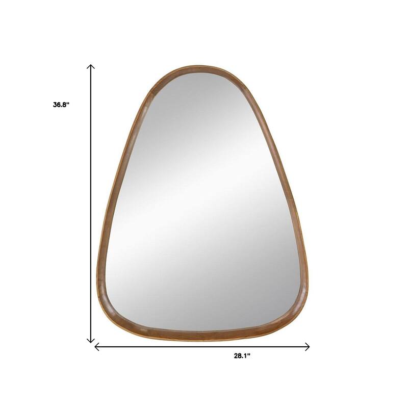 HomeRoots 37" Brown Abstract Wood Framed Accent Mirror - 28.1' X '36.8' X '2.5