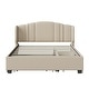 preview thumbnail 7 of 28, Queen Size Upholstered Platform Bed with 1 Twin Size Trundle Bed Frame
