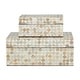 preview thumbnail 36 of 37, Mother of Pearl Handmade Geometric Box with Hinged Lid (Set of 2)