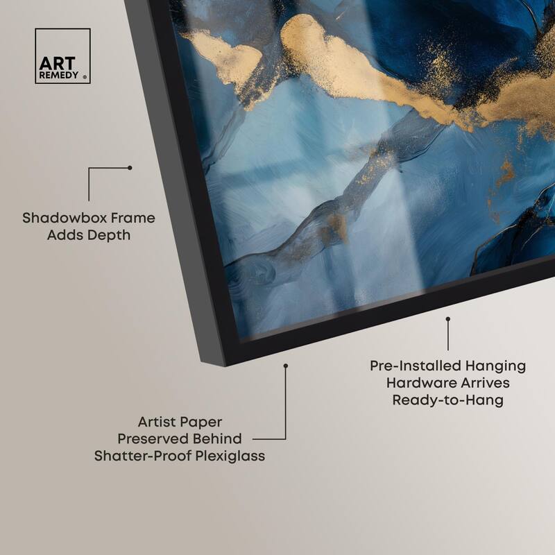 Dark Texture Golden Touch I Shadowbox by Art Remedy
