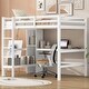 preview thumbnail 3 of 9, Full Size Loft Bed with Shelves and Under-bed Desk