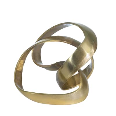 Sagebrook Home Modern Aluminum Abstract Interwoven Decorative Sculpture - 8" x 8" x 7"