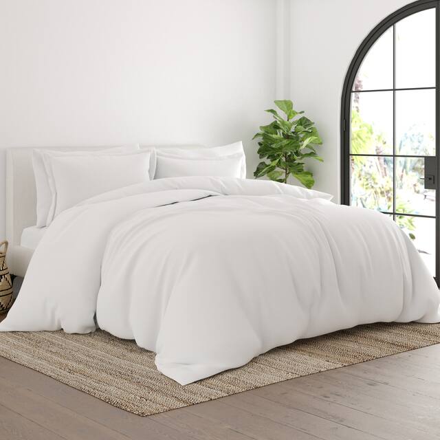 Simply Soft Ultra-soft 3-piece Duvet Cover Set - White - Twin - Twin XL