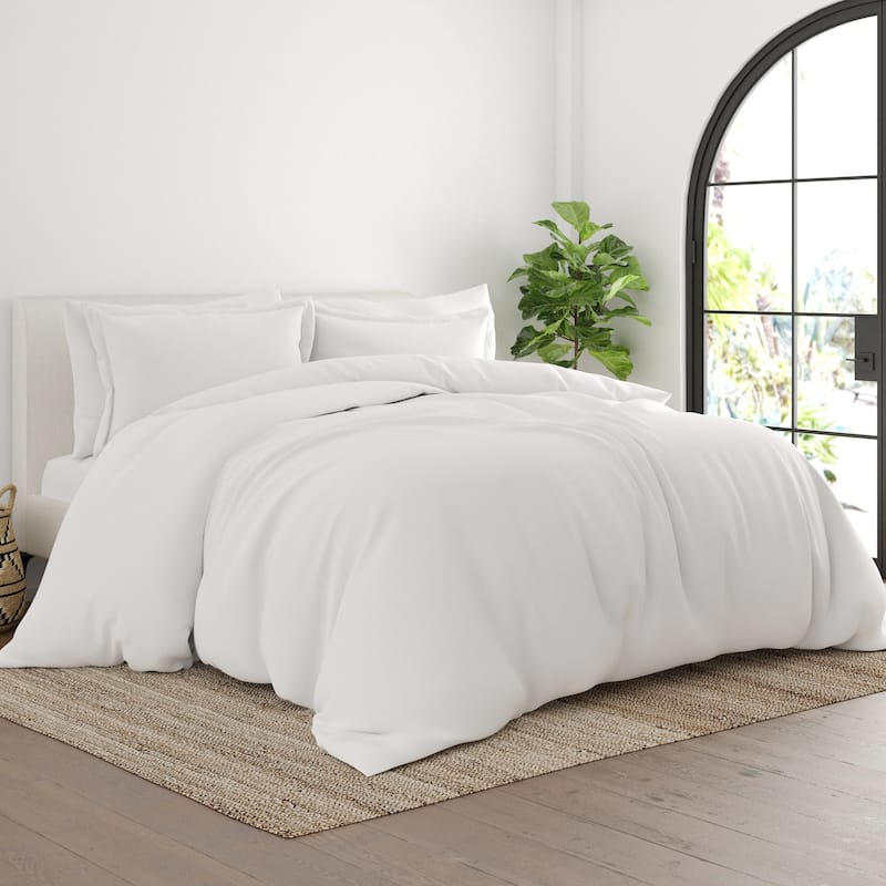 Simply Soft Ultra-soft 3-piece Duvet Cover Set - White - Twin - Twin XL