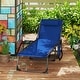 preview thumbnail 9 of 7, Outsunny Folding Chaise Lounge Chair Outdoor Tanning Chair with Side Table, 5-Level Adjustable Beach Lounge Chair with Headrest