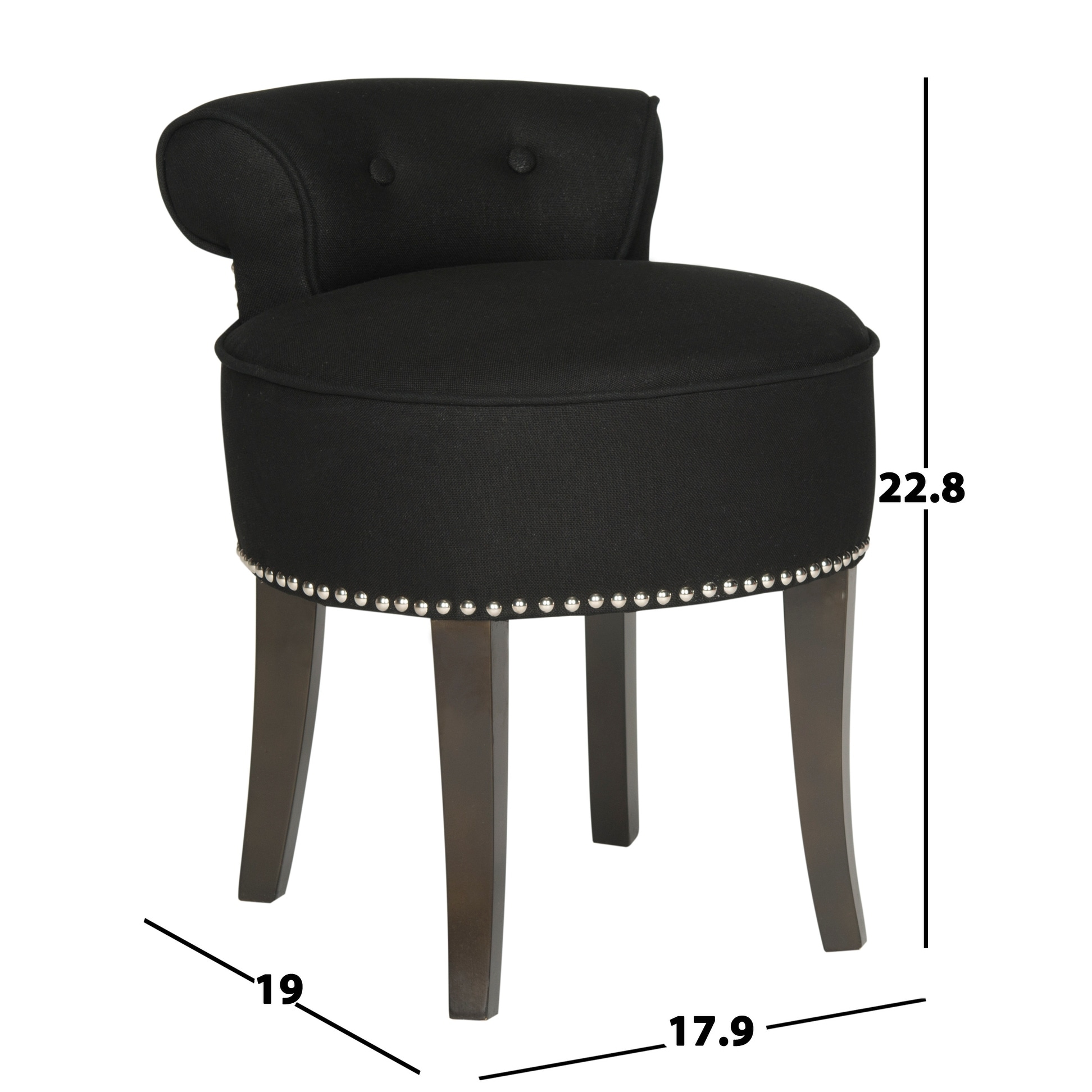 SAFAVIEH Georgia Black Vanity Stool 18