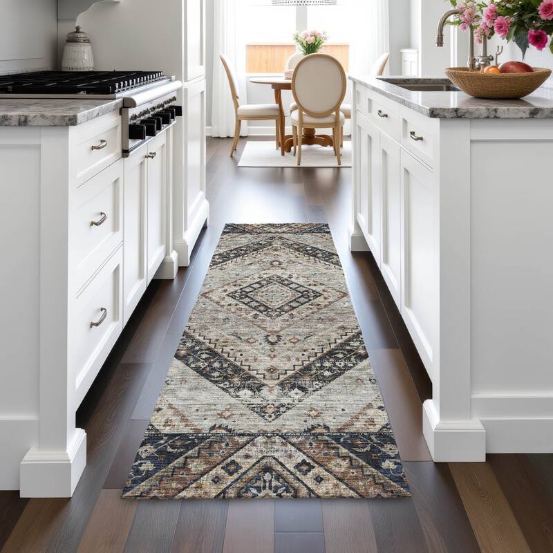 Machine Washable Indoor/Outdoor Traditional Ali Chantille Rug