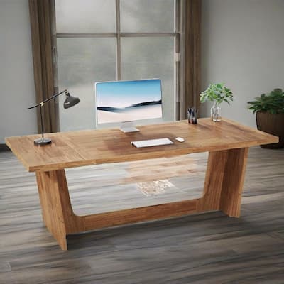 Executive Desk with MDF Construction Spacious Workstation for Home Office and Study