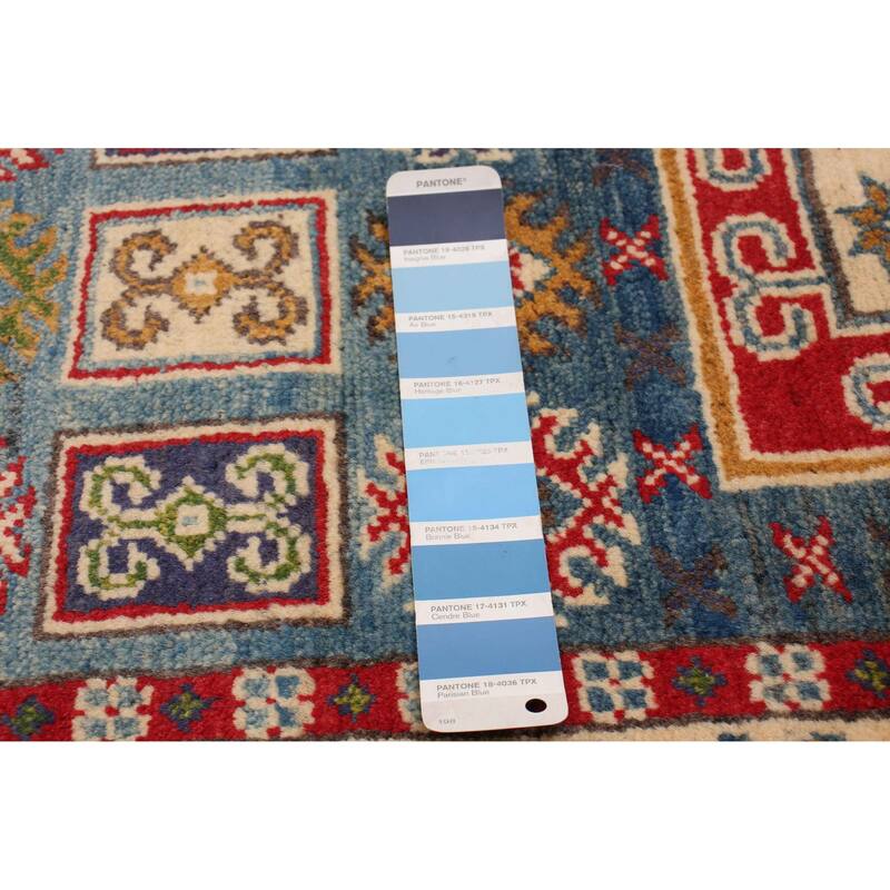 ECARPETGALLERY Hand-knotted Uzbek Ghazni Blue Wool Rug - 2'8 x 9'1