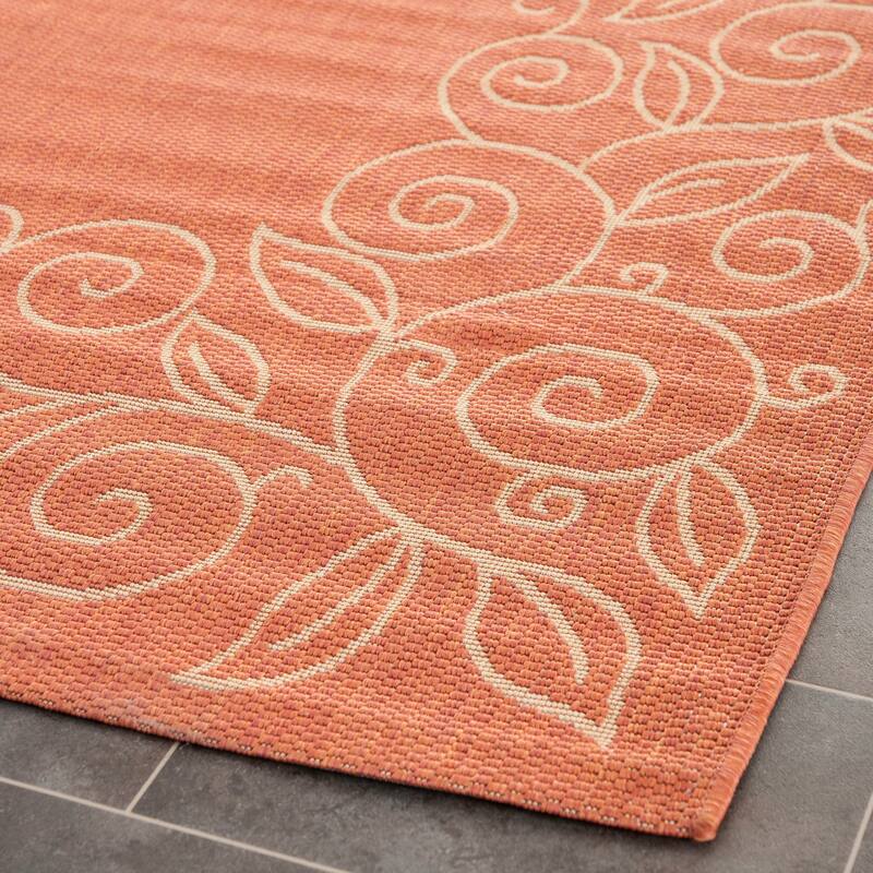 SAFAVIEH Courtyard Bobbye Scroll Indoor/ Outdoor Waterproof Patio Backyard Rug