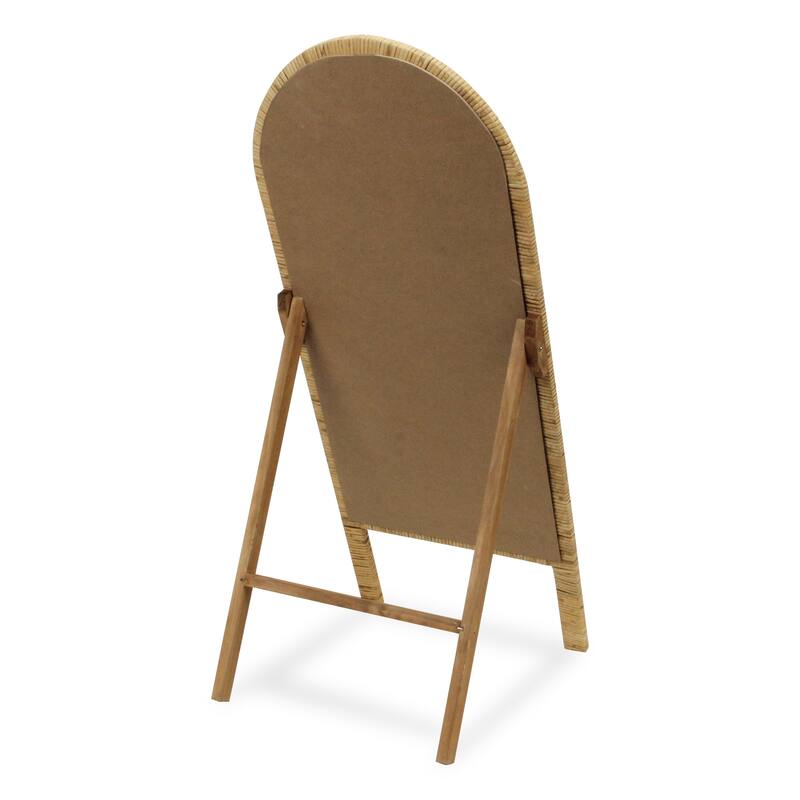 Roussilon Curved Rattan Wrapped Standing Chalkboard