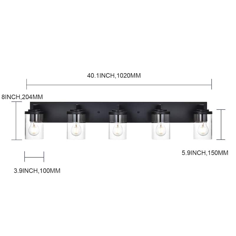 Farmhouse Vanity Lights with Clear Glass Shade
