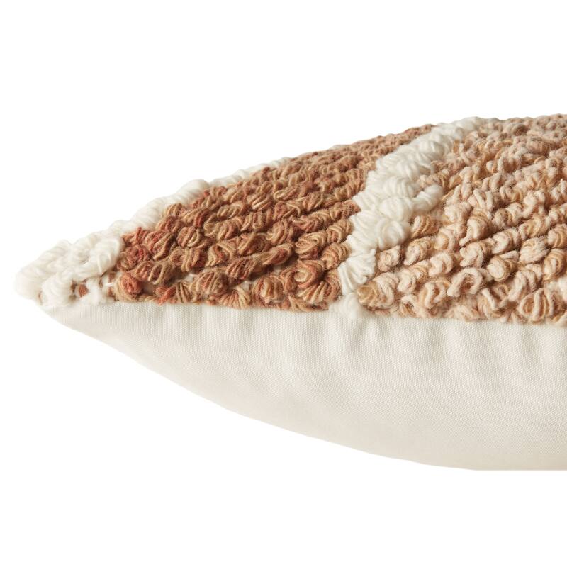 Marnie Indoor/ Outdoor Tan/ White Abstract Pillow