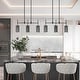 preview thumbnail 4 of 13, Tifany Modern Black 3-Light Chandelier Colored Glass Pendant for Kitchen Island Dining Room - L 30" x W 4.3" x H 17.3"
